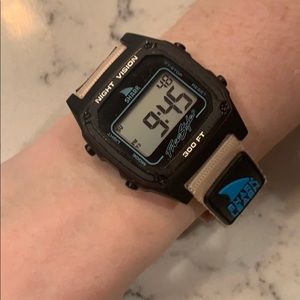 Pink and blue shark watch